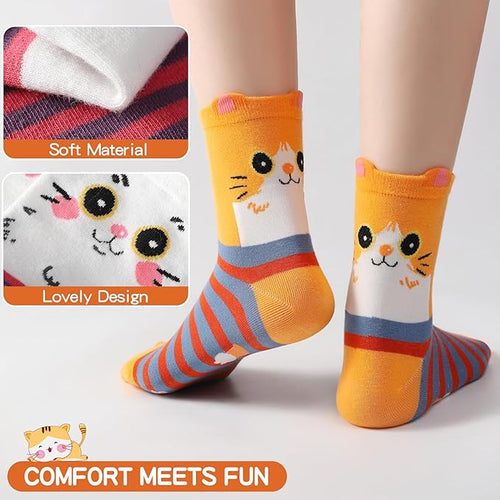 Cat Themed Socks Pair