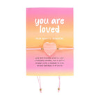 You Are Loved Rose Quartz Crystal Heart Bracelet