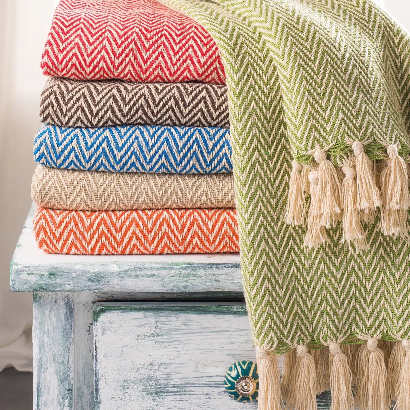 Chevron Soft Recycled Cotton Handloom Throw